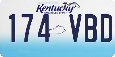 KY license plate 174VBD