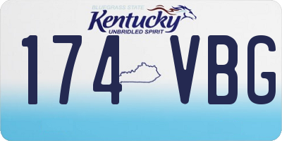 KY license plate 174VBG
