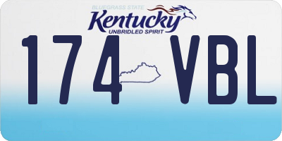 KY license plate 174VBL