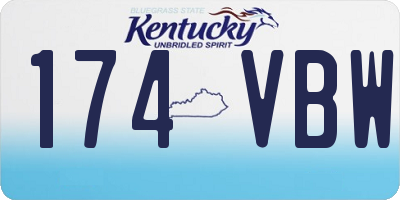KY license plate 174VBW
