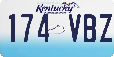KY license plate 174VBZ