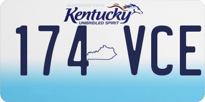 KY license plate 174VCE