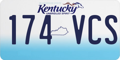 KY license plate 174VCS