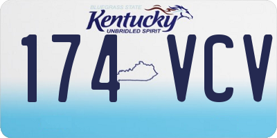 KY license plate 174VCV