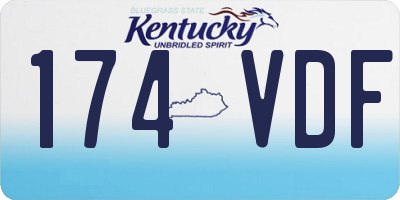 KY license plate 174VDF