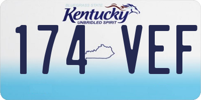 KY license plate 174VEF