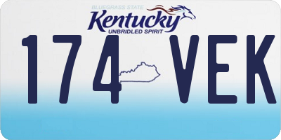 KY license plate 174VEK