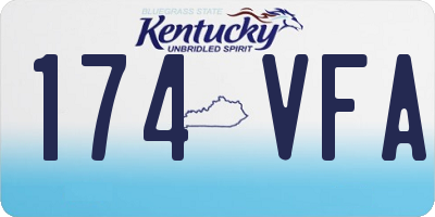 KY license plate 174VFA