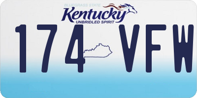 KY license plate 174VFW