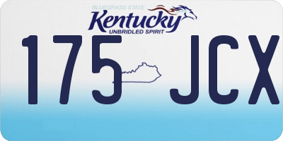 KY license plate 175JCX