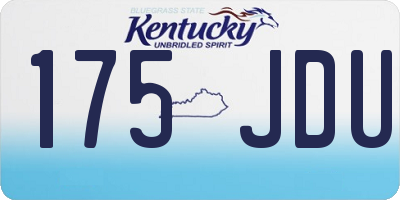 KY license plate 175JDU