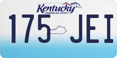 KY license plate 175JEI