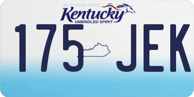 KY license plate 175JEK