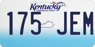 KY license plate 175JEM