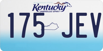 KY license plate 175JEV