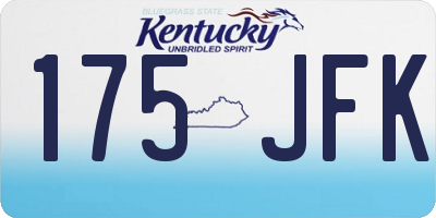 KY license plate 175JFK