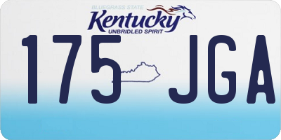 KY license plate 175JGA