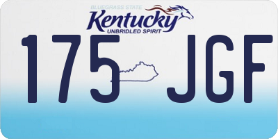 KY license plate 175JGF