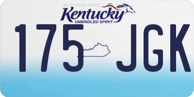 KY license plate 175JGK