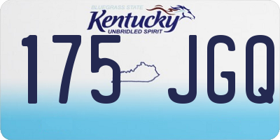 KY license plate 175JGQ