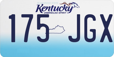 KY license plate 175JGX