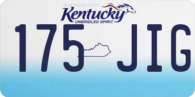 KY license plate 175JIG