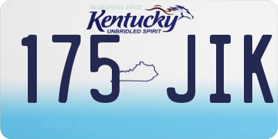 KY license plate 175JIK