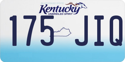 KY license plate 175JIQ