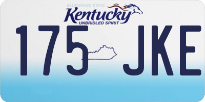 KY license plate 175JKE