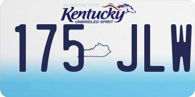 KY license plate 175JLW