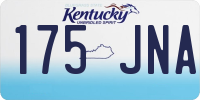 KY license plate 175JNA