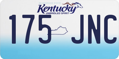 KY license plate 175JNC
