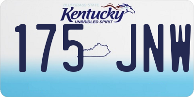 KY license plate 175JNW