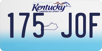 KY license plate 175JOF
