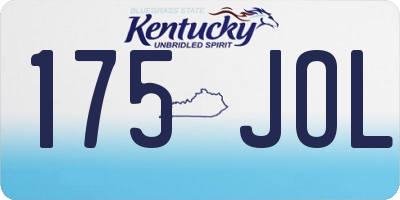 KY license plate 175JOL