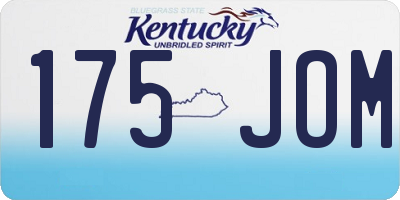 KY license plate 175JOM