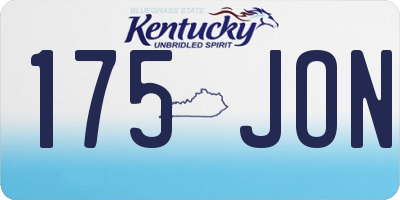 KY license plate 175JON
