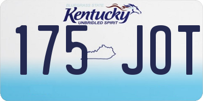 KY license plate 175JOT