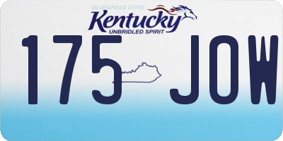 KY license plate 175JOW