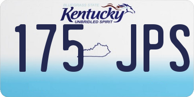 KY license plate 175JPS