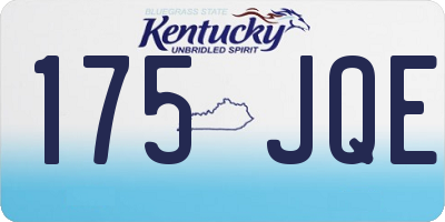 KY license plate 175JQE