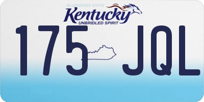 KY license plate 175JQL