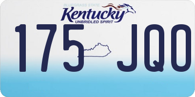 KY license plate 175JQO