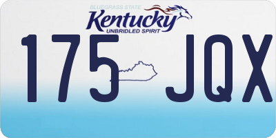 KY license plate 175JQX