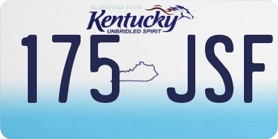 KY license plate 175JSF