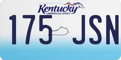 KY license plate 175JSN