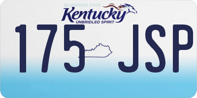 KY license plate 175JSP