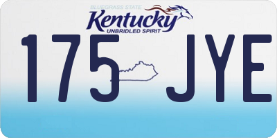 KY license plate 175JYE