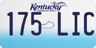 KY license plate 175LIC