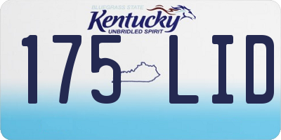 KY license plate 175LID